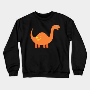 Cool Orange Apatosaurus Dinosaur. Cute Dino Cartoon. Crewneck Sweatshirt